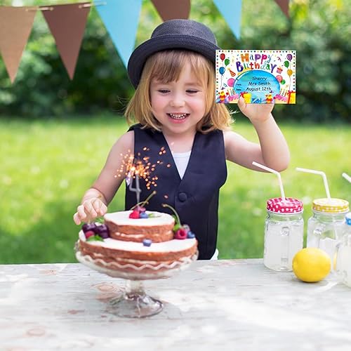 Miniatura 3 de D24TIME Certificados de cumpleaños para estudiantes  36 piezas de acuarela, regalos de feliz cumpleaños para niños de profesores, suministros de