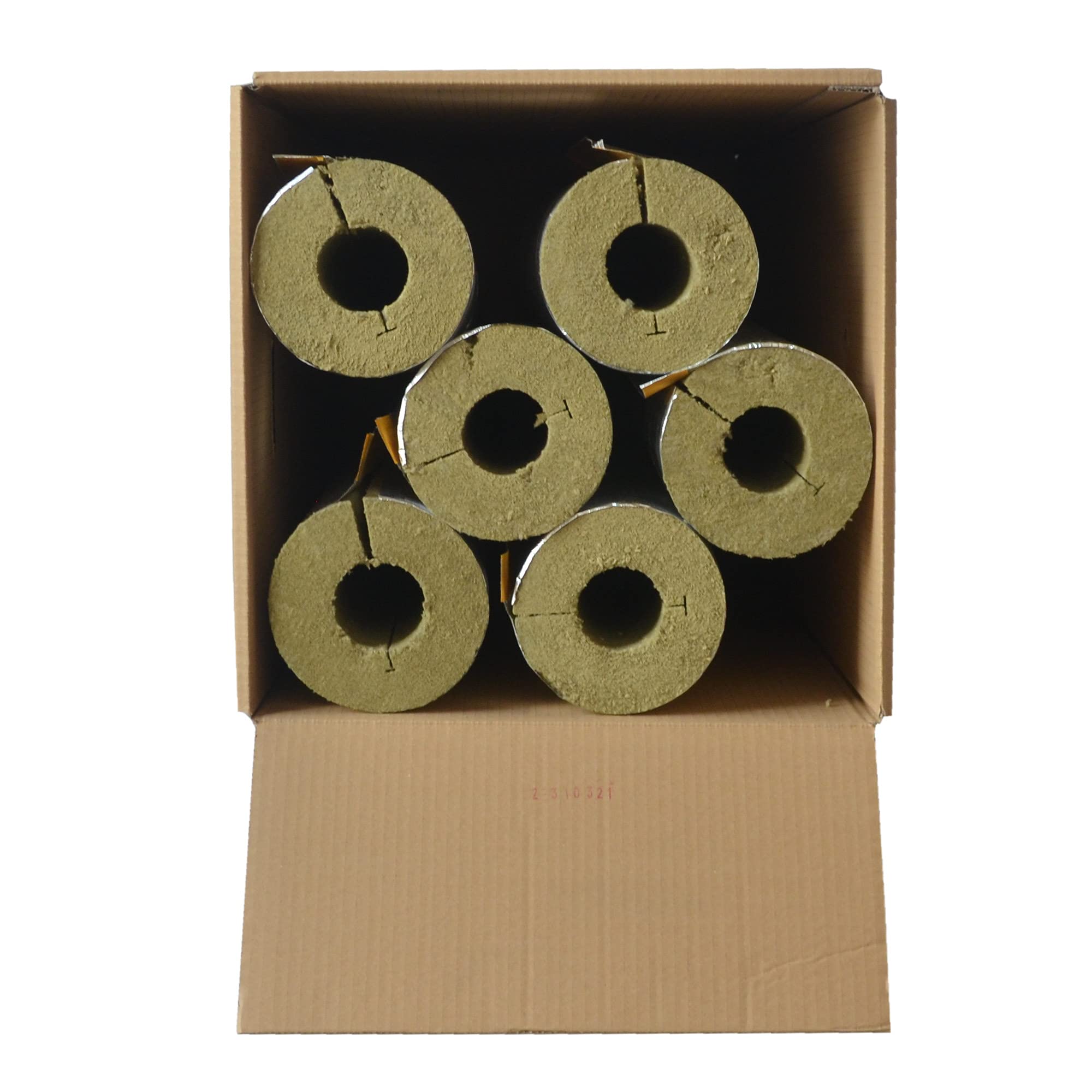 Caja de cartón completo con revestimiento de aluminio, aislamiento de tuberías, lana de roca con conductividad térmica 0.040 (lana de roca, 54 x 40 mm x 1 metro)