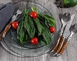 Laguiole 20 Piece Flatware Set – Stainless Steel Cutlery Set – Dishwasher Safe Silverware Set – Luxurious Utensil Sets w/Knives, Spoons and Forks Set (Wood Grain, Service for 4)