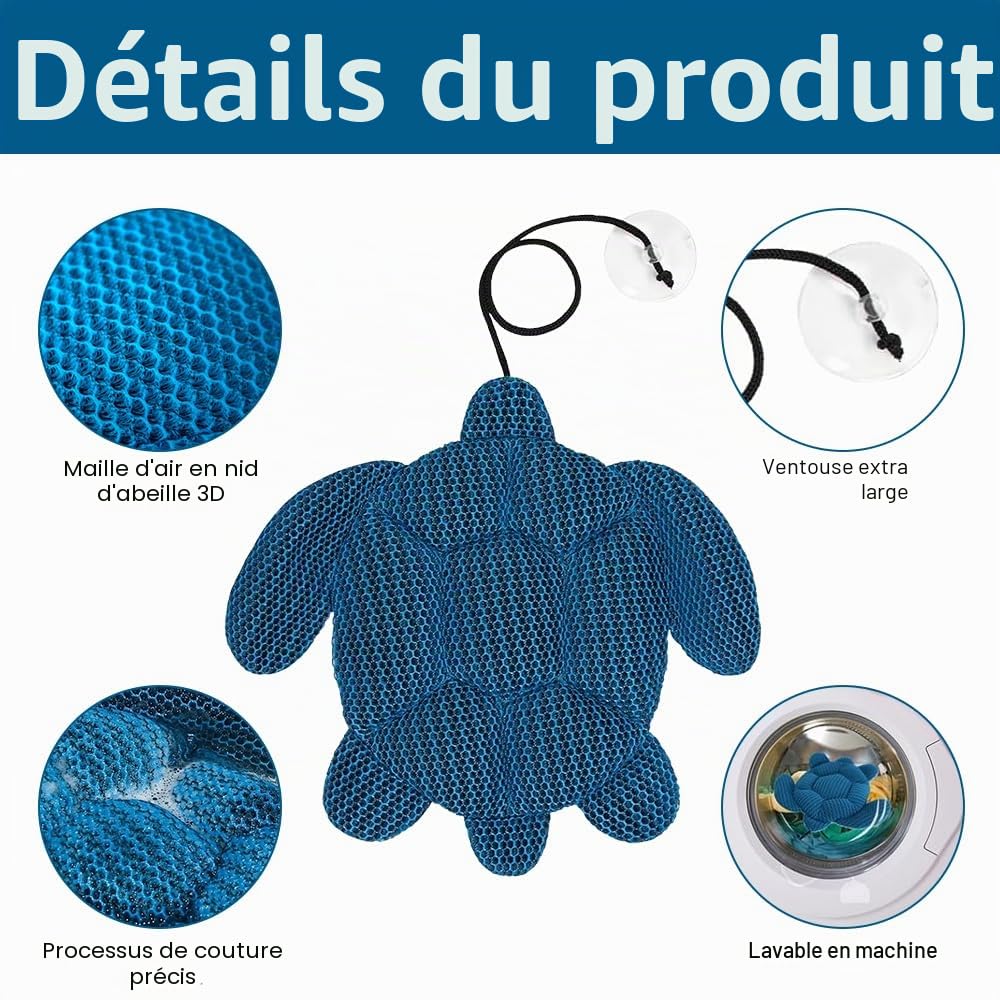 Lotvic Lot de 2 absorbeurs de mousse pour jacuzzi - Réutilisables - Absorbeur d'huile - Tortue en mousse - Pour accessoires de jacuzzi, piscine et spa - Nettoyage des accessoires de piscine