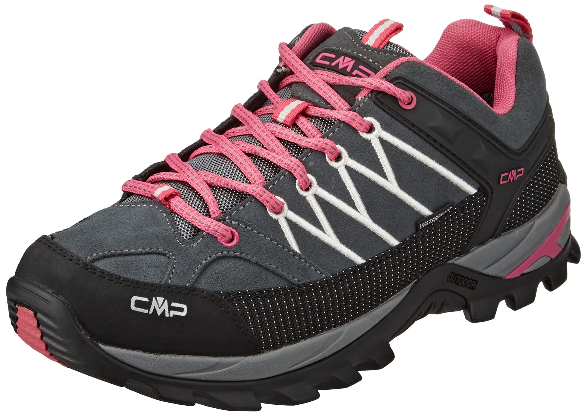 CMP Rigel Low Wmn Trekking Shoes Wp, Zapatillas de Deporte Mujer, Gris Fucsia Hielo, 40 EU