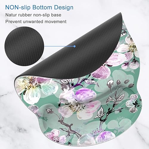 Miniatura 2 de ITNRSIIET Alfombrilla ergonómica para mouse con soporte para muñecas, superficie lisa, base de goma antideslizante, suministros de oficina cómodos,