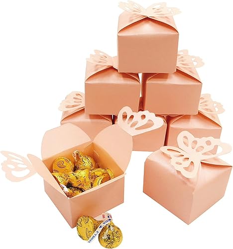 Juego de cajas de dulces de mariposa rosa para dulces, regalos de fiesta de boda, día de la madre, cumpleaños, baby shower, fiesta, caja de regalo