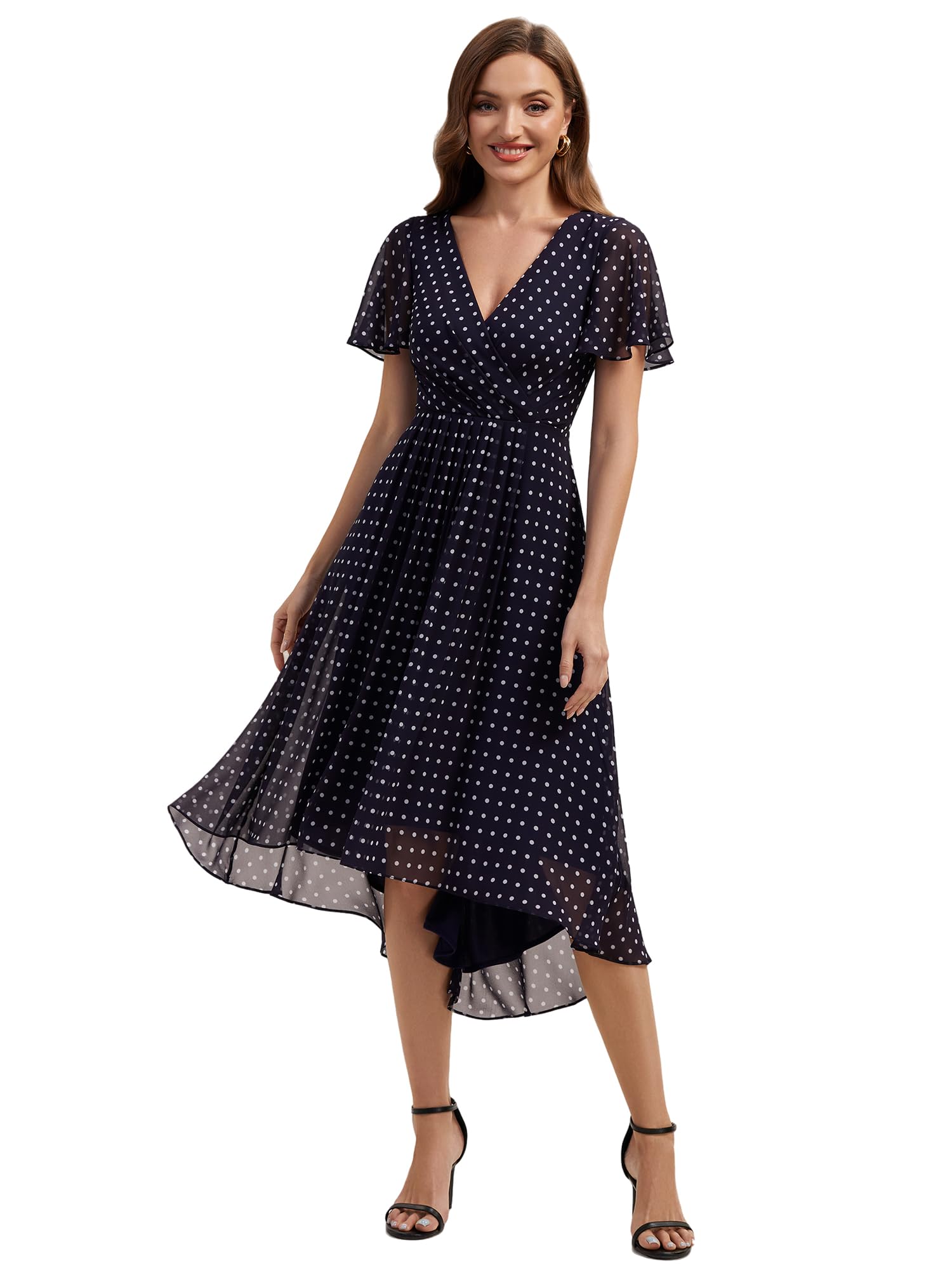 Robe d'invitée mariage fluide coupe asymétrique évasée - 7