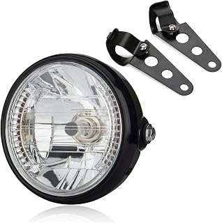 Meliore バイク ヘッドライト 丸目ヘッドライト オートバイ 7インチ H4 取付けステー 12V 28mm-36mm