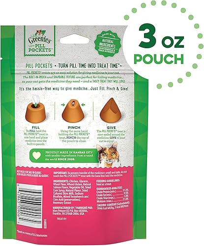 Miniatura 20 de Feline Greenies - Bolsillones para pastillas para gatos, golosinas suaves y naturales para gatos, sabor a pollo, paquete de 3 onzas (85 golosinas)