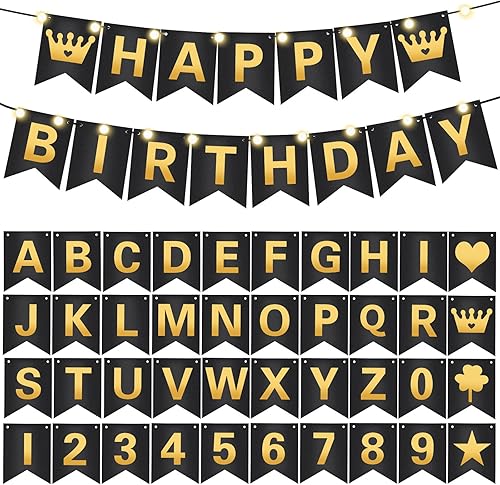 TaoBary Kit de letras personalizadas de 135 piezas para hacer tu propia pancarta para decoración de fiesta de cumpleaños, graduación, incluye 107