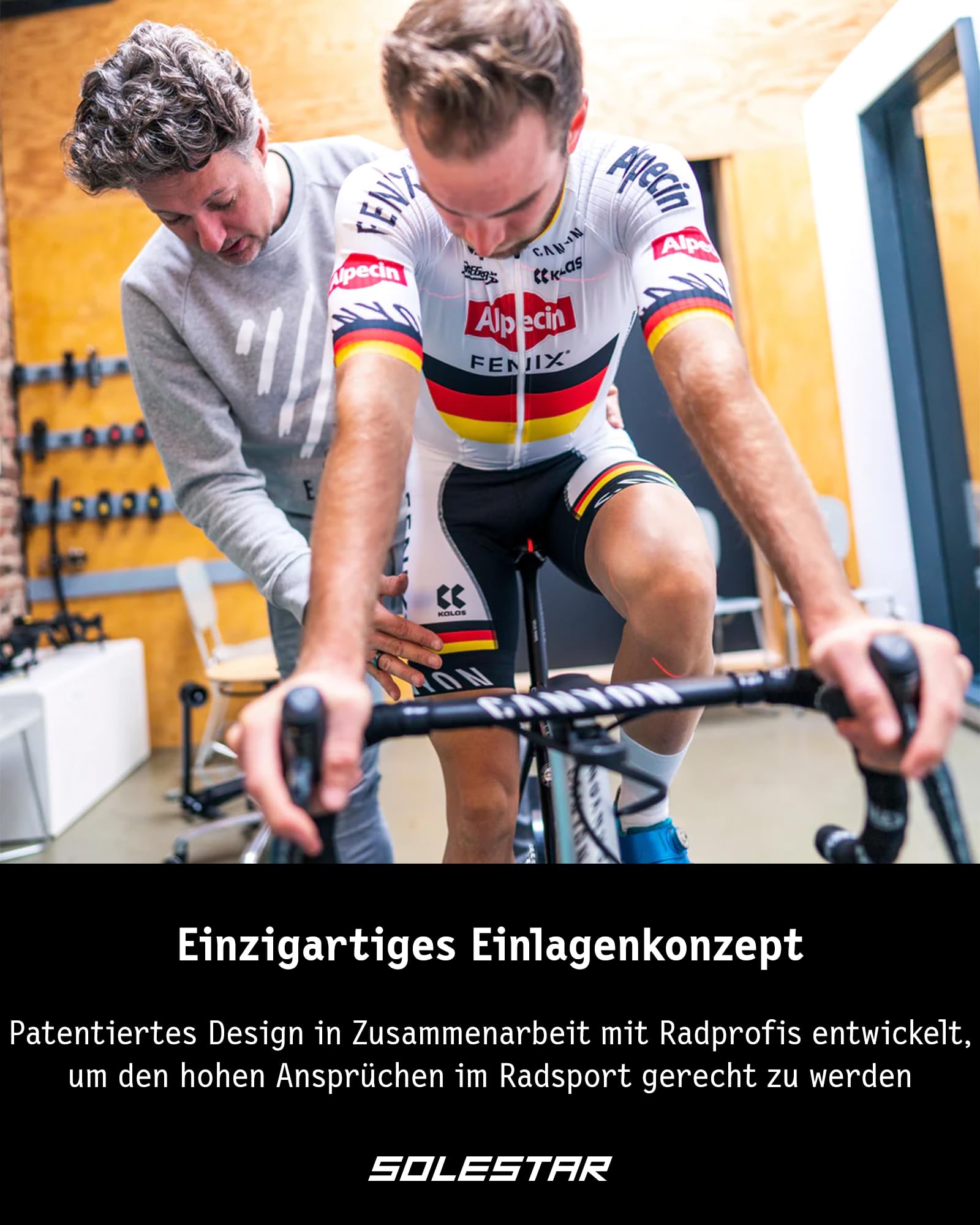 Solestar BLK Einlegesohlen Profi Radschuhe - Unisex Schuheinlagen zur Beseitigung von Beschwerden & Leistungssteigerung - Höchster Komfort