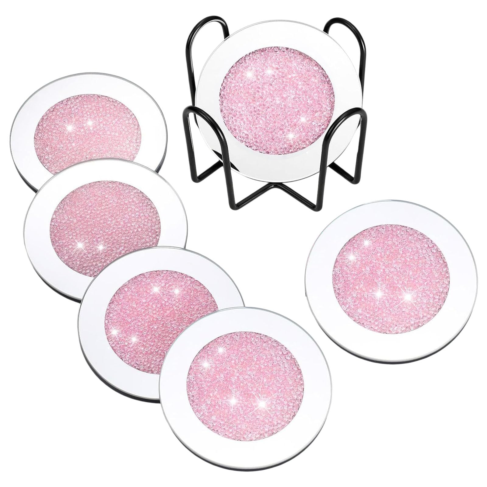 Xjdzineq 6pc Coasters for Cups Decors Nonslip Bottom Kitchen Dining Supplies Multipurpose Glass Coasters