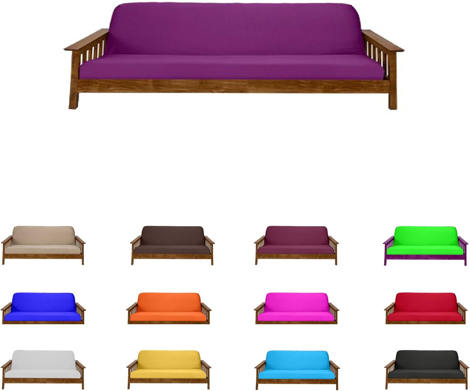 Futonfurnitures Futon Mattress Covers (Chair & Ottoman, Purple)