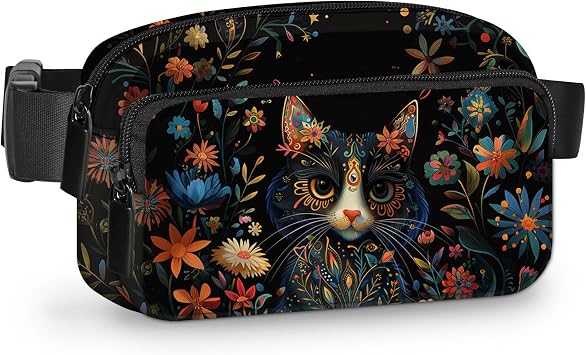 Cat Fanny Pack for Women Belt Bag Fashion Waist Pouch Everywhere with Adjustable Strap for Outdoor Shopping Travel Hiking