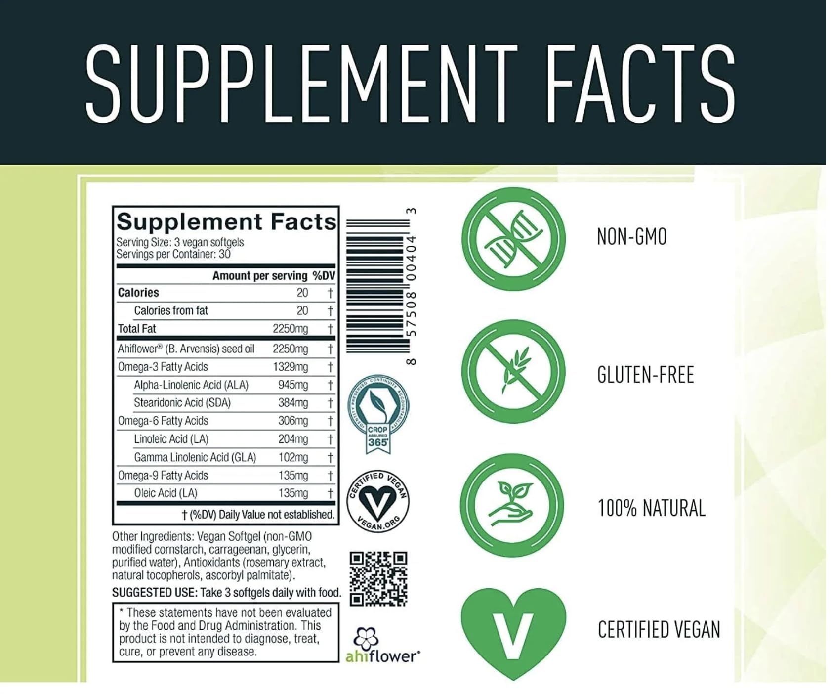 Vegan Fish Oil Alternative - Award Winning Omega 3, DHA, EPA and GLA Supplement - Plant Based Omegas - 4X Better Than Flax, Chia & Hemp - Contains GLA not Found in Algae - 90 Vegan softgels — Amazon image 8