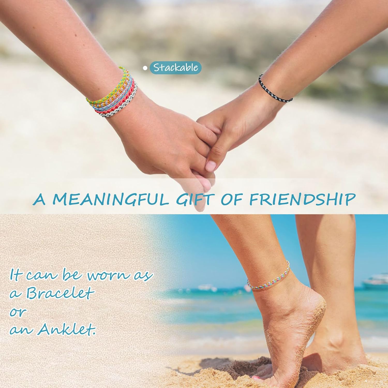 30 Pcs Woven Wrap Friendship Bracelets, Handmade Adjustable String Bracelets for Women Men, Summer Surfer Cotton Rope Bracelet Wrap Friendship Bracelets Bulk Boho Ankle Bracelets Party Favors