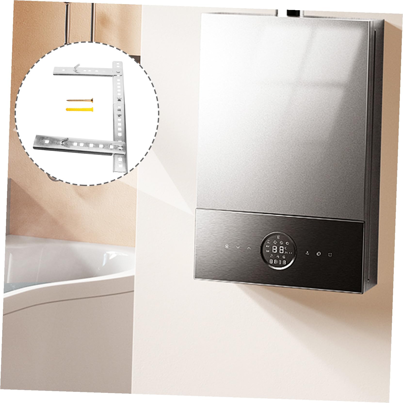 Didiseaon Calentador Fácil Agua Soporte Hierro Eléctrico para Instalación y Soporte Estable para Espacios Reducidos y Baños Pequeños