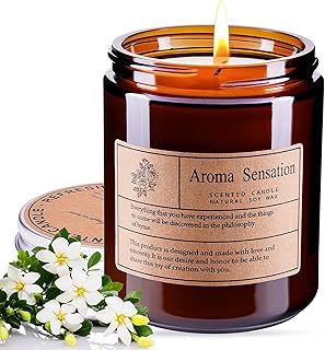 KAPASKI Scented Candle, Highly Scented, Natural Soy Wax, 40 Hours Long Burning, Aromatherapy, 200g/7 Oz with Aesthetic Amb...