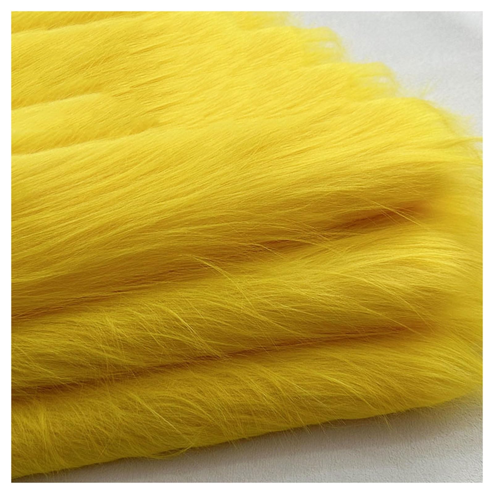 Shaggy Faux Fur Fabric 68 Colors Soft Plush12cm Long Pile Fake Fur Materials Craft Fabric, for Christmas Ornaments, Fursuit, Cosplay, Costume, Gnome Beards, Craft Supply, 50x180cm (Color : Yellow 2) โ image 1