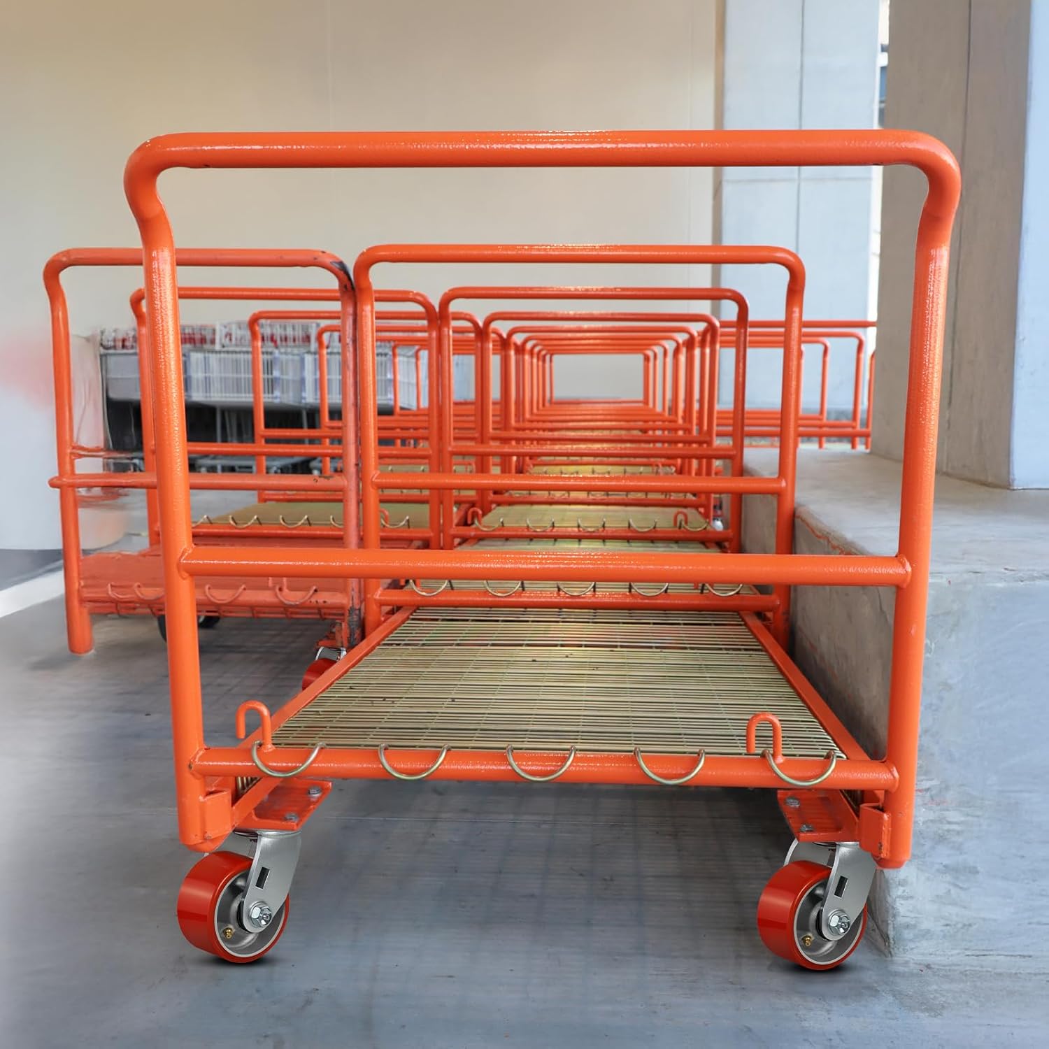 4"x2" Industrial Casters- Heavy Duty casters,Polyurethane Casters Wheel,Capacity up to 800 Lb. Use for Platform Truck, U-Boat Cart,Workbenches(1 Rigid)