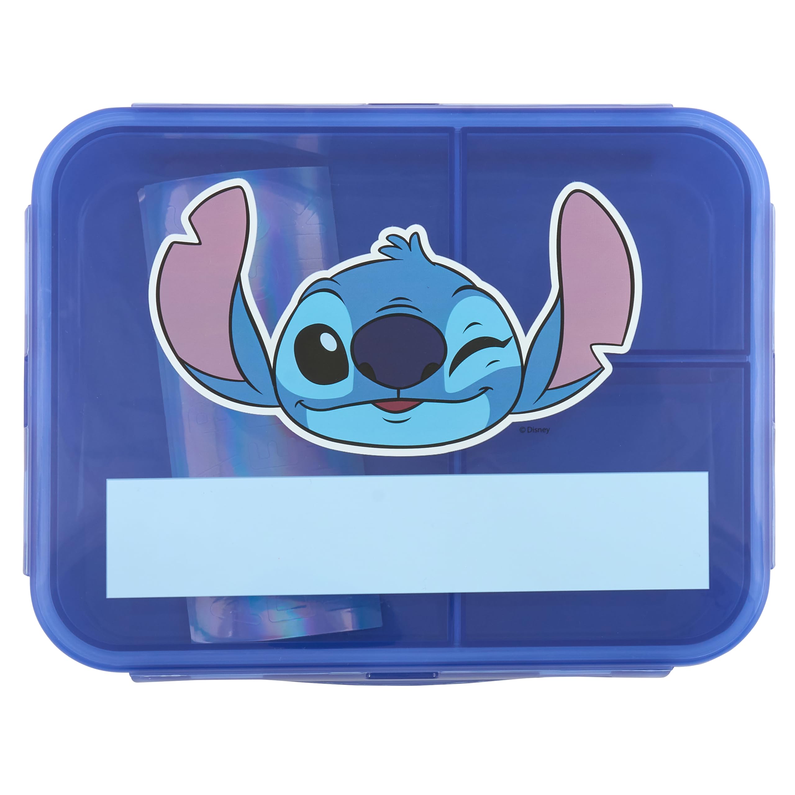 Disney Simply Stitch Kids Lunch Box Official Merchandise by Polar Gear - Gifts for Girls - Back to School Supplies – 3 Compartment Lunch Box for Kids