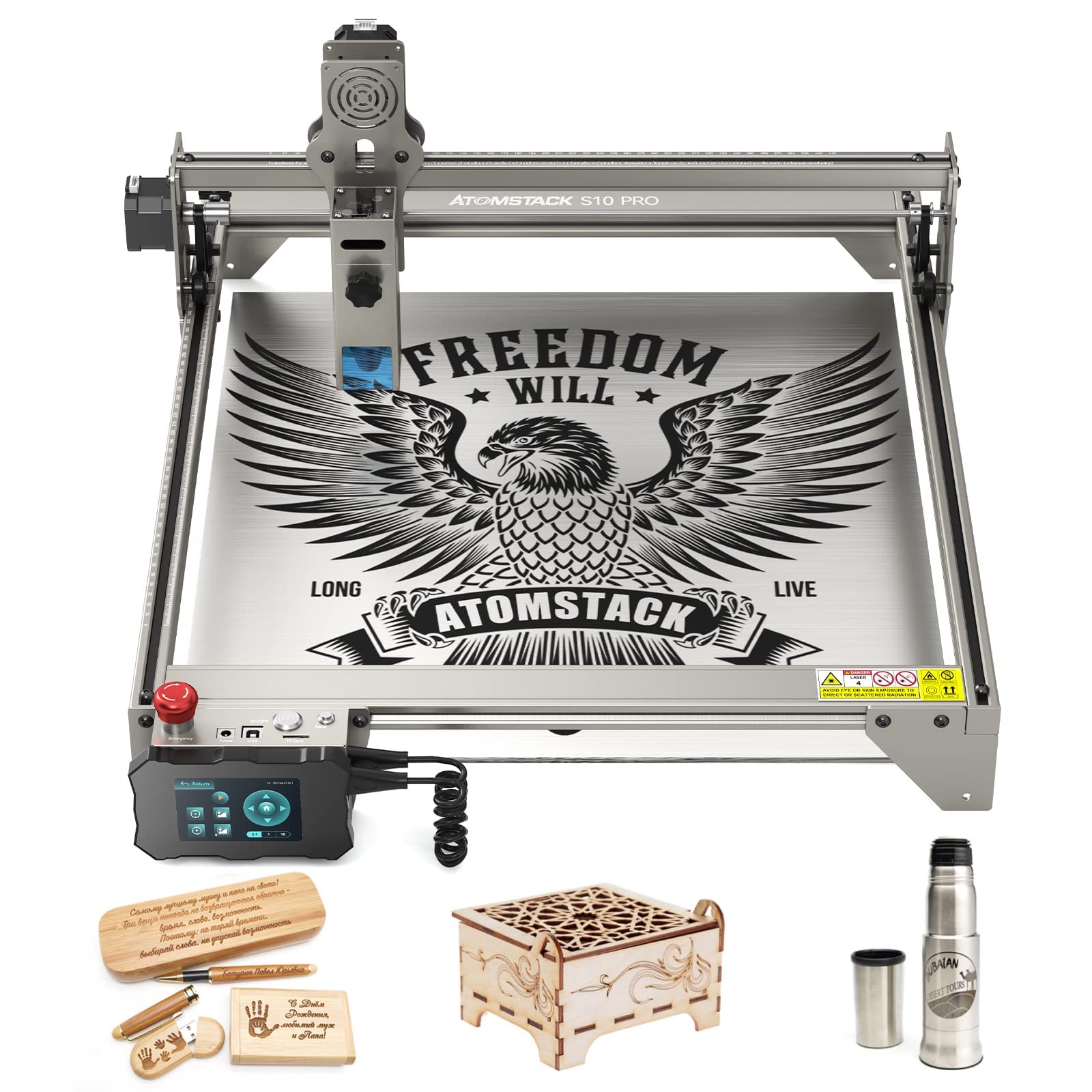 Machine gravure laser ATOMSTACK S10 Pro atelier DIY pour personnaliser bois et métal