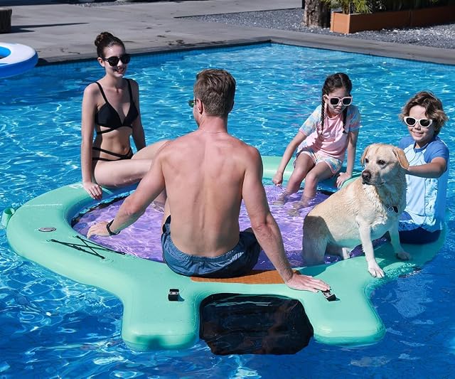Foto 6 de 6 de Sunchill Float Platform 240 cm Plataforma Flotante Hinchable para 3-5 Personas con Rampa para Perros