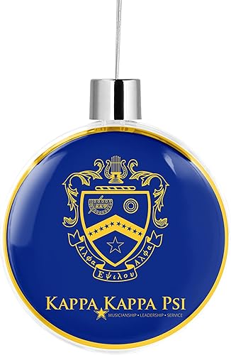 Kappa Kappa Psi Fraternity - Adorno redondo y plano para árbol de Navidad, decoración para fiesta de árbol, decoración del hogar y vacaciones (Kappa