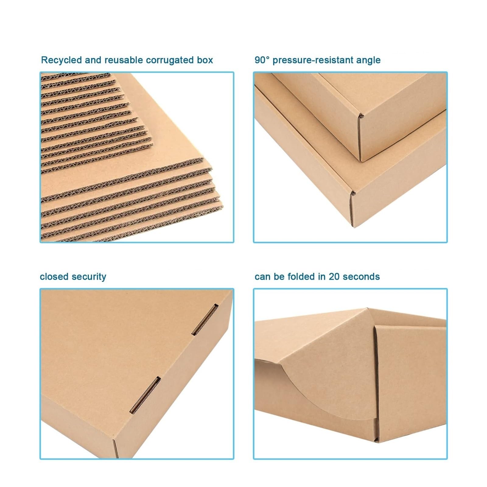 Caja de transporte marrón 30 piezas, cartón pequeño corrugado, utilizado for cajas embalaje, artesanal para Embalaje y Correo