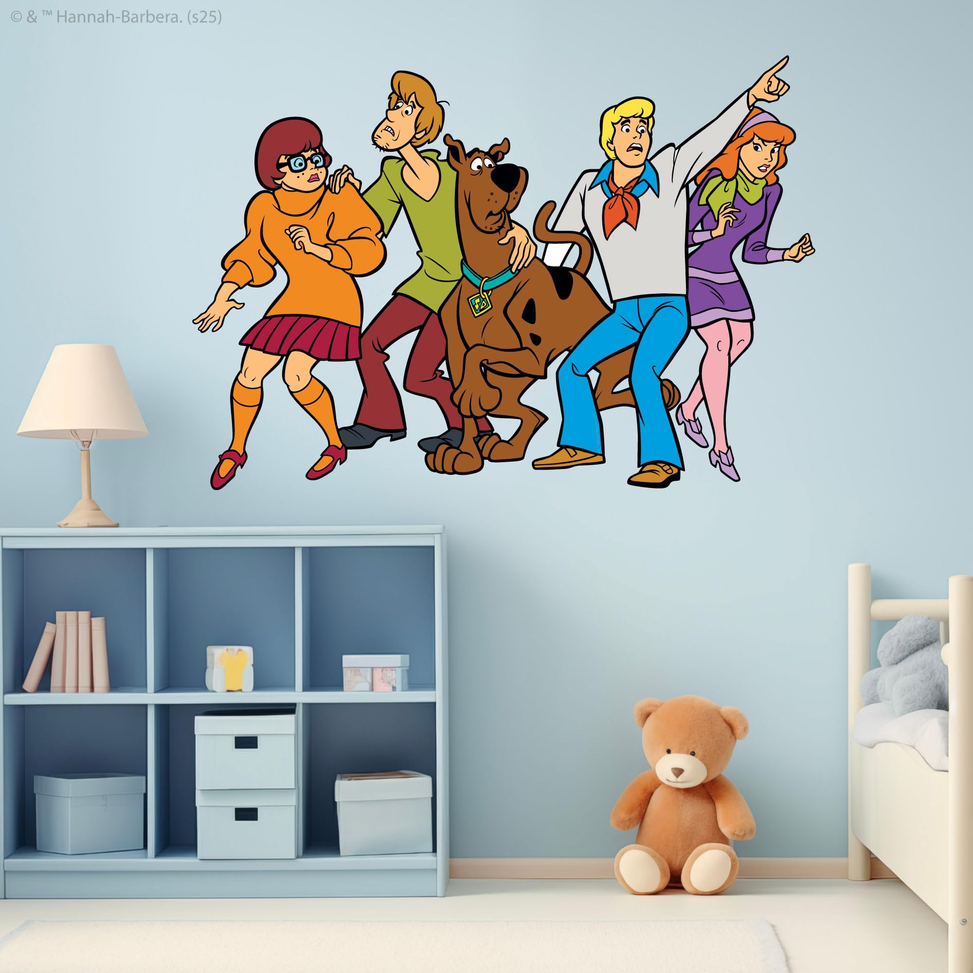 Themed Multicolour Scooby-Doo Wall Sticker - Scooby Doo And The Gang Decal Wall Art (60Cm Width X 45Cm Height)