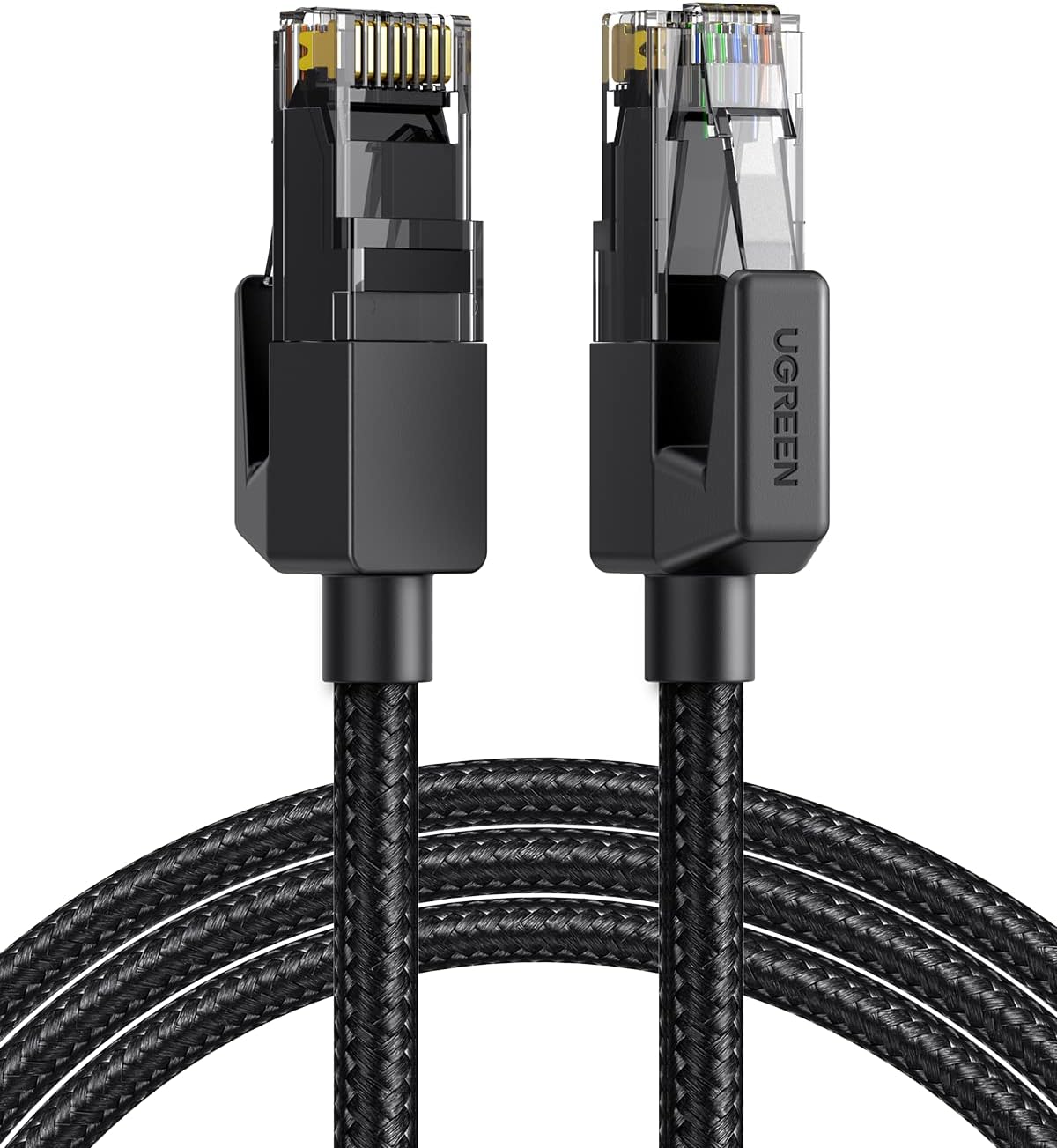 UGREEN Ethernet Cable Cat 6 2M Braided Network Cable 1Gbps High Speed Internet Cord Shielded LAN Wire RJ45 Connector Compatible with Router PS5 Xbox Smart TV Switch WiFi Extender Ethernet Adapter
