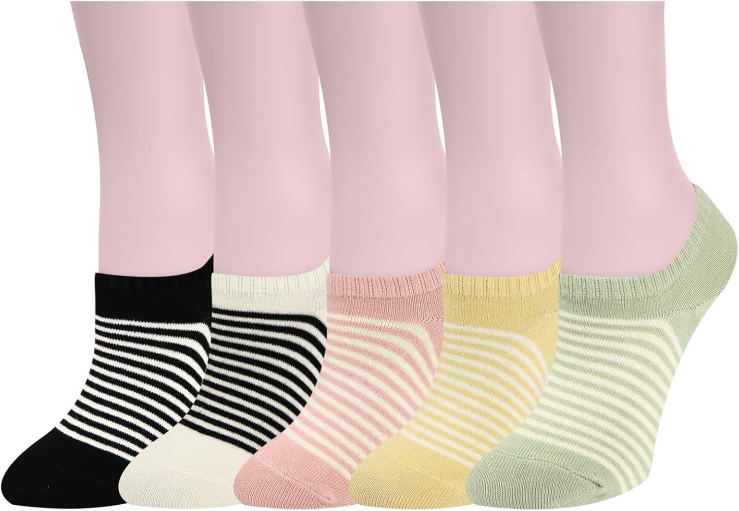Benefeet Sox Cute No Show Socks for Women Low Cut Socks for Girls Liner Invisible Socks Cotton Flat Boat Loafer Socks - Image 3