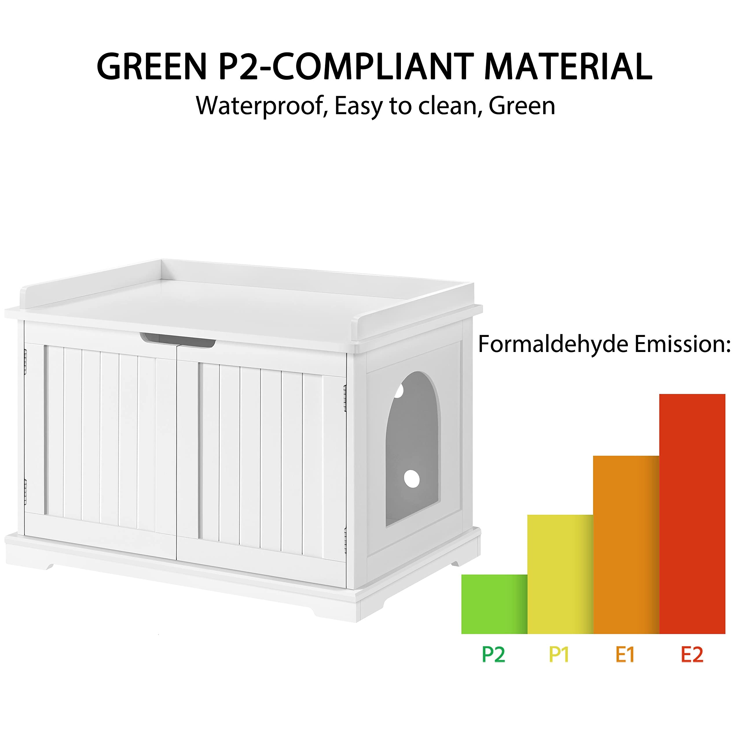 Yaheetech Wooden Cat Litter Box Enclosure, Indoor Hidden Litter Box