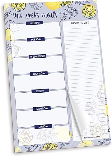 bloom daily planners Bloc de notas magnético semanal para planificación de comidas para refrigerador con lista de compras de comestibles que se