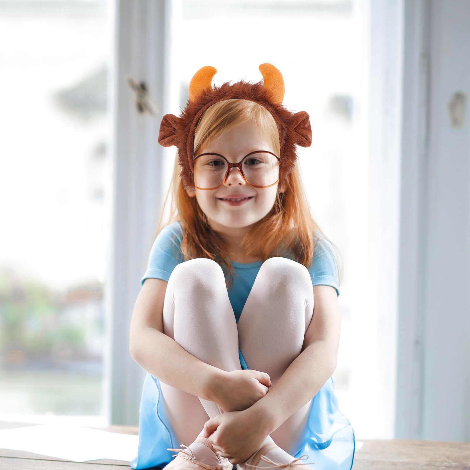 SOLUSTRE 5 Juegos Diadema Cuernos de Animal Marrón, Accesorio de Disfraz Adorable Tela, Adecuado para Cosplay y Fiestas de Disfraces