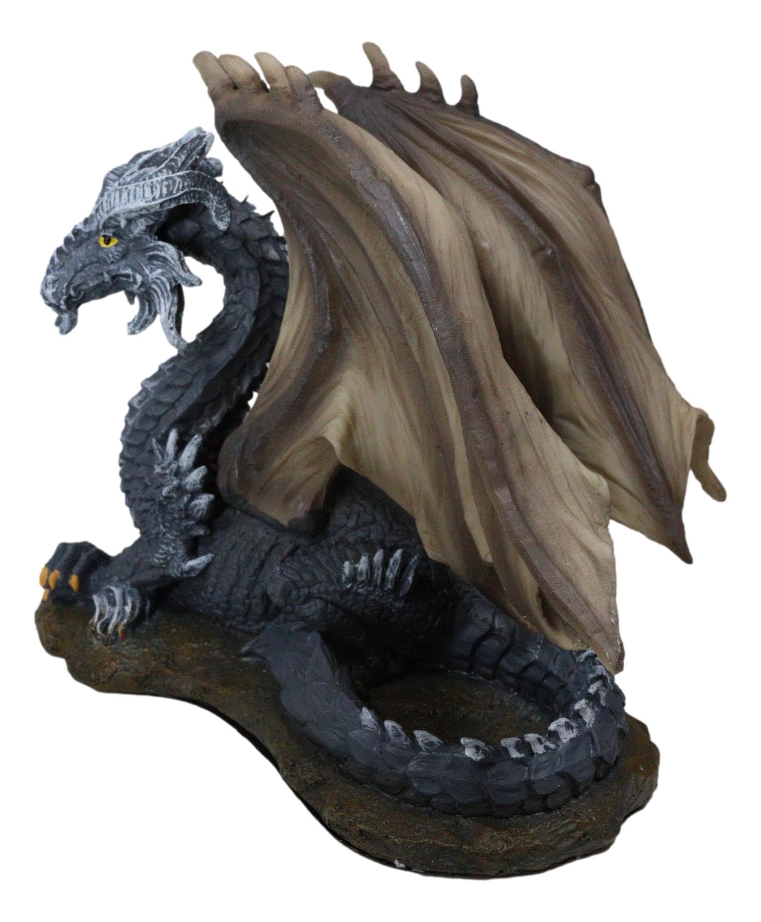 黒龍角 完成品 海外製 Amazon.co.jp: Ebros Nightfury 伝説の角の賢い古黒中世のドラゴン