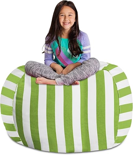 Miniatura 228 de Posh Funda de Silla Puf Rellenable para Almacenamiento de Animales de Peluche para Niños - Organizador de Juguetes Infantiles, Grande-38 - Lona