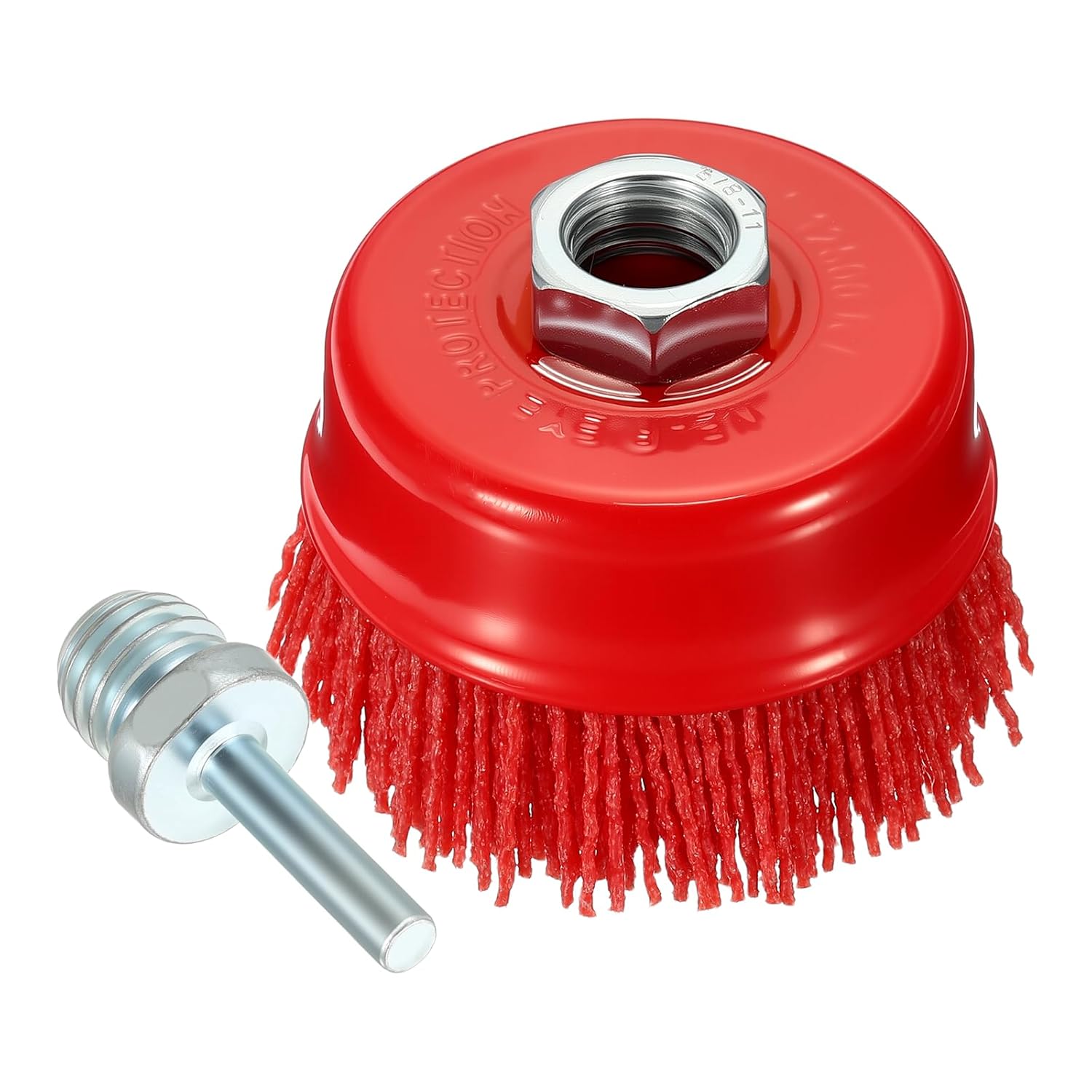 Wire Brush for Angle Grinder Set 2Pack, Crimping Steel Wire 6" (Nylon) Wire Cup with 5/8 Inch-11 Threaded Arbor - for Rust, Clean, Deburring on Cast Iron