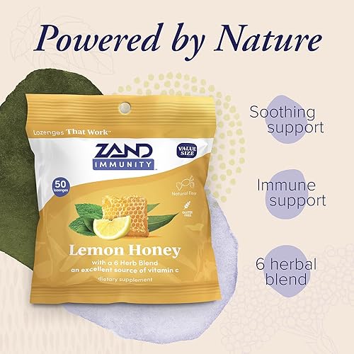 Miniatura 3 de ZAND Immunity - Pastillas para la garganta con miel de limón, paquete de 2 con vitamina C, miel orgánica, pastillas para la boca seca buenas para