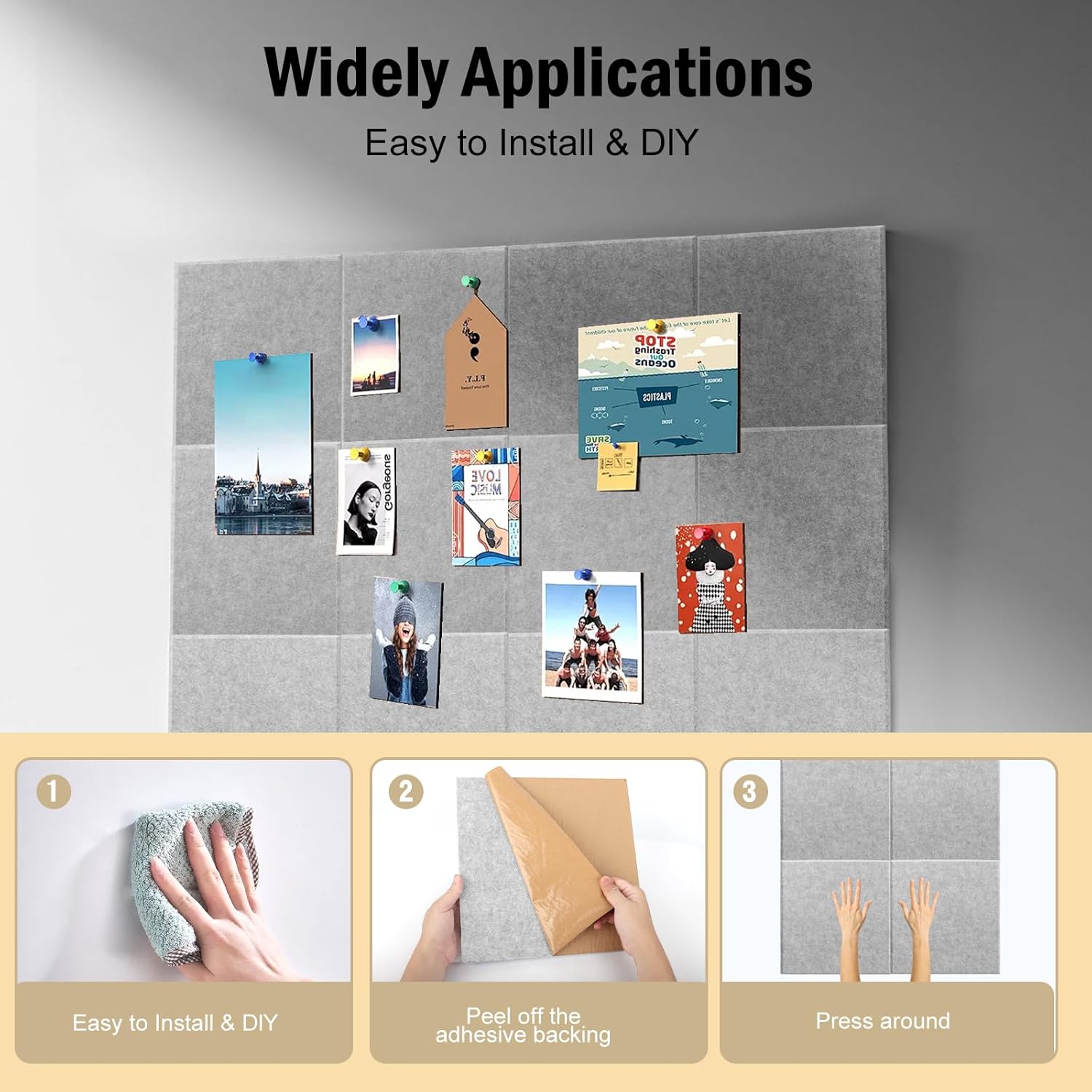 12Pack Acoustic wall Panels Panels 0.4" x 12" x 12" Soundproof Wall Panels Noise High Density Sound Dampening Panels Panels for Home Office Recoding Studio with self Adhesive Acoustic Panels.