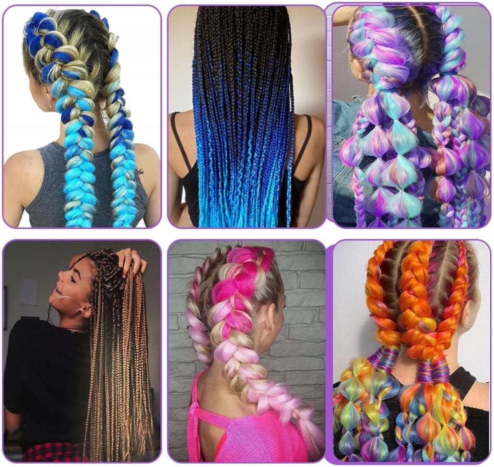 AUYAO Warkocz przedłużenie włosów 3 szt. Jumbo Braids Meches przedłużenie włosów z włókna syntetycznego do szydełka skręcania