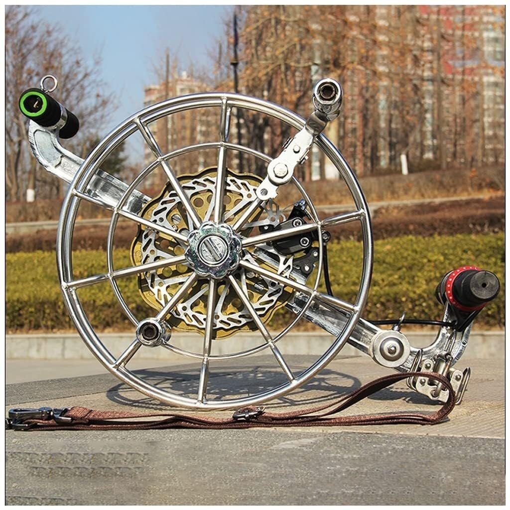Nawijacz kołowrotka latawca, stop magnezu i stal nierdzewna, srebrny, 32 cm