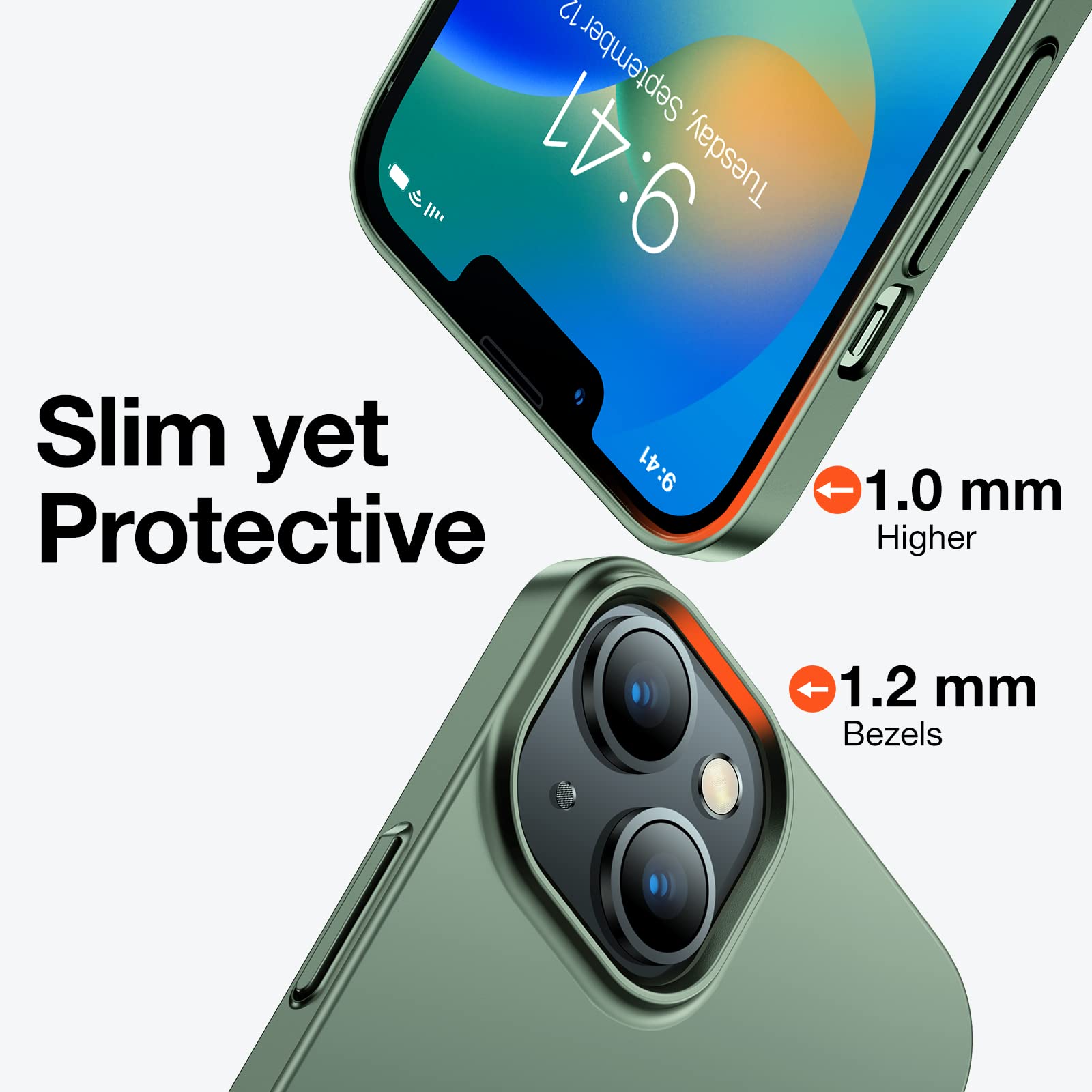 iPhone 13mini ミッドナイトグリーン 本体 TORRASケース付き Amazon.com: TORRAS Slim Fit Compatible for 13 Mini Case