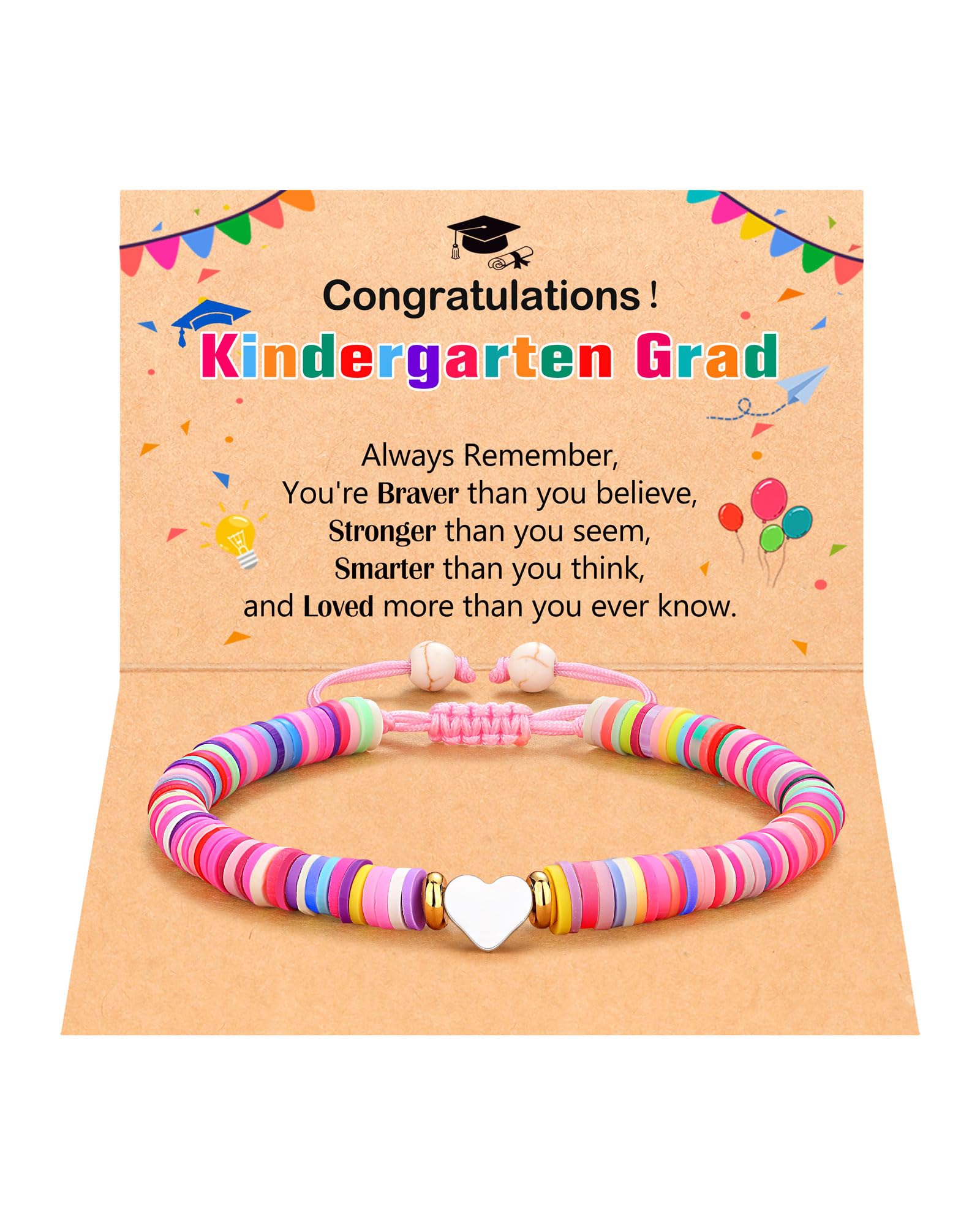 PINKDODO Kindergarten Preschool Graduation Gifts for Girls Class of 2025 Bracelet Kindergarten Pre K Graduation for Daughter Granddaughter Niece