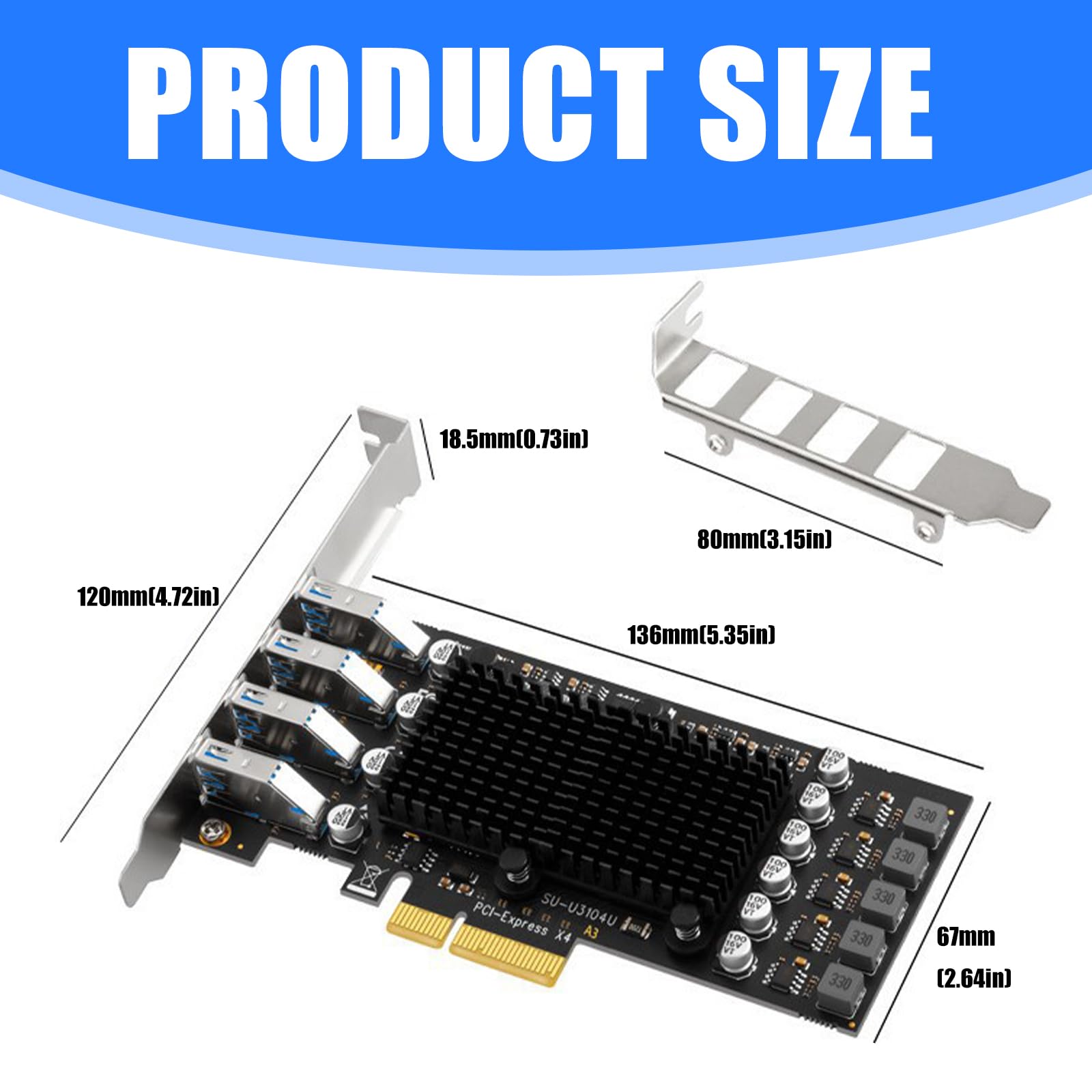 Adattatore per scheda di espansione PCIE USB 3.2, scheda di espansione esterna PCIE a 4 porte, adattatore USB 3.2 per dispositivi desktop, industriali USB