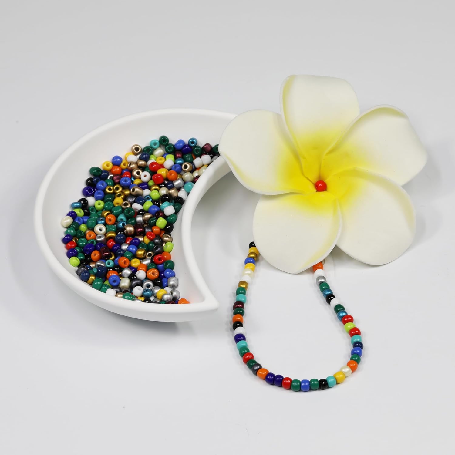 7200+pcs Size 4mm Glass Seed Beads for Making Jewelry, 48 Colors Assortments in Box, 6/0 Seed Beads for Necklace Earring Bracelet Making - Image 5