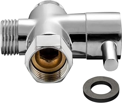 Brass T-Valve with Chrome Finish, 3-Way Tee Connector, 7/8" x 7/8" x G1/2", T-Adapter for Handheld Bidet Spray