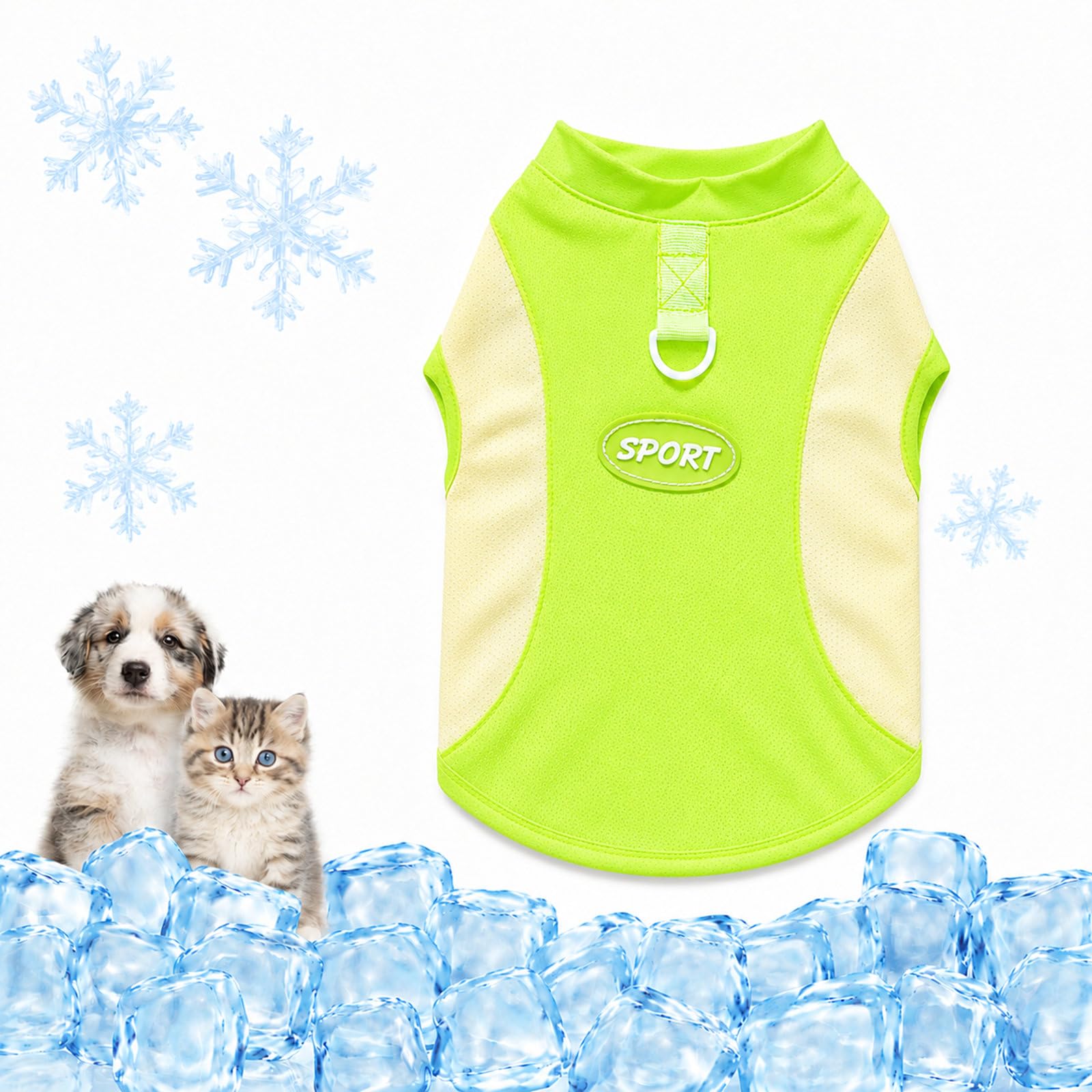 NWDEY Dog Cooling Vest, Lightweight Breathable Cooling Coat for Small Dogs & Puppies, UV Sun Protection Summer Jacket for Hot Weather Walks (Green, 3XL(10-12.5kg))