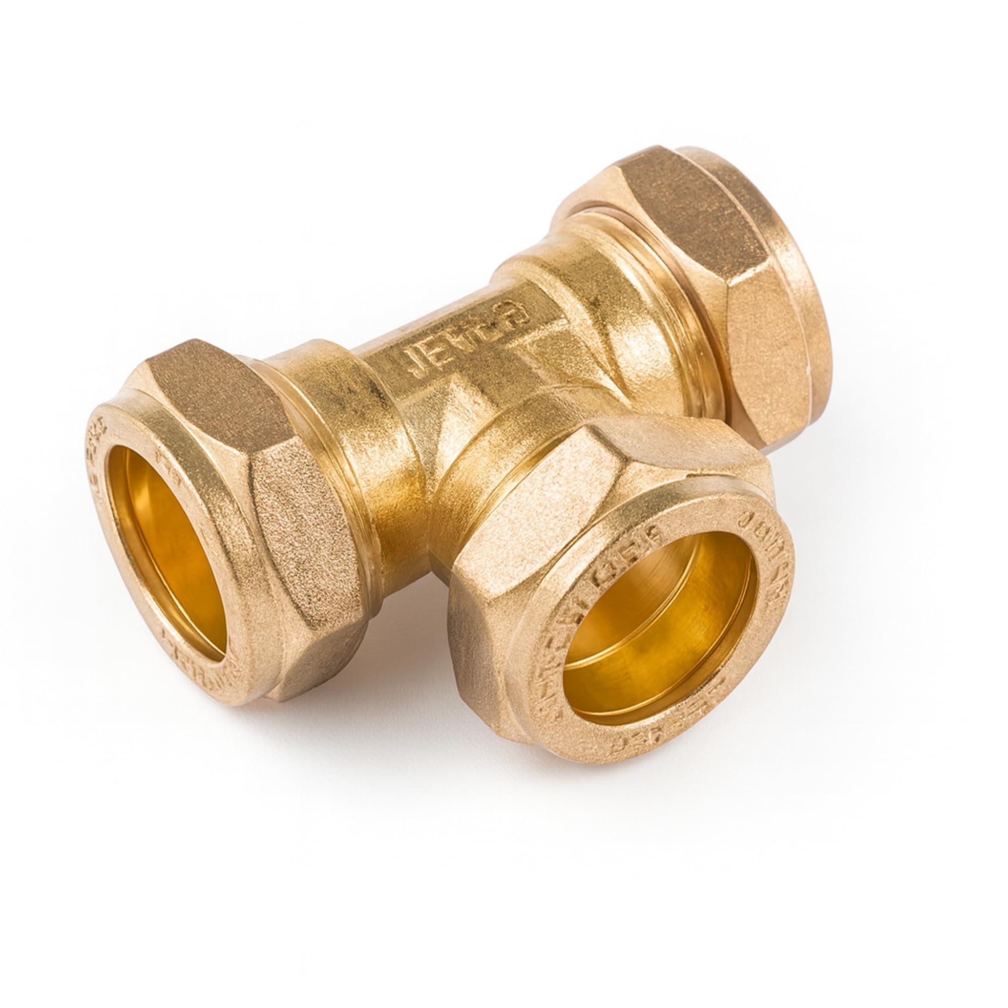 Westco - Conector de fontanería de latón de compresión de 54 mm - C x C x C DZR (J614)