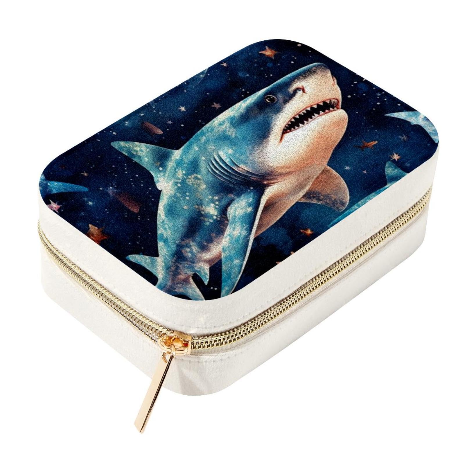Boîte à bijoux requin étoilé pour éviter les colliers emmêlés en voyage