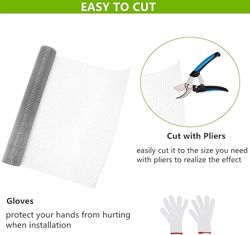 Miniatura 6 de Gdrasuya10 Malla de alambre de 12 pulgada para cercas de alambre de 36 pulgadas x 100 pies, malla de valla soldada calibre 23, 1 rollo de malla