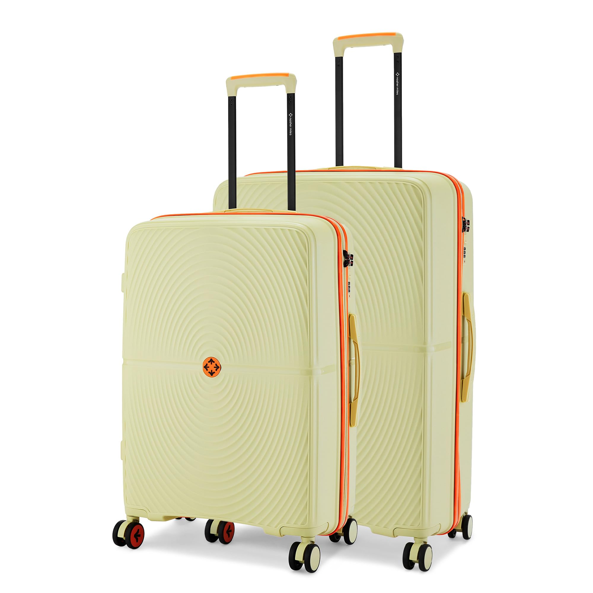 Bali Hard-Sided Polypropylene Luggage Set of 2 | 65cm & 75cm | 8 Wheels Medium & Large Trolley Bag for Travel | Suitcase (Cream)