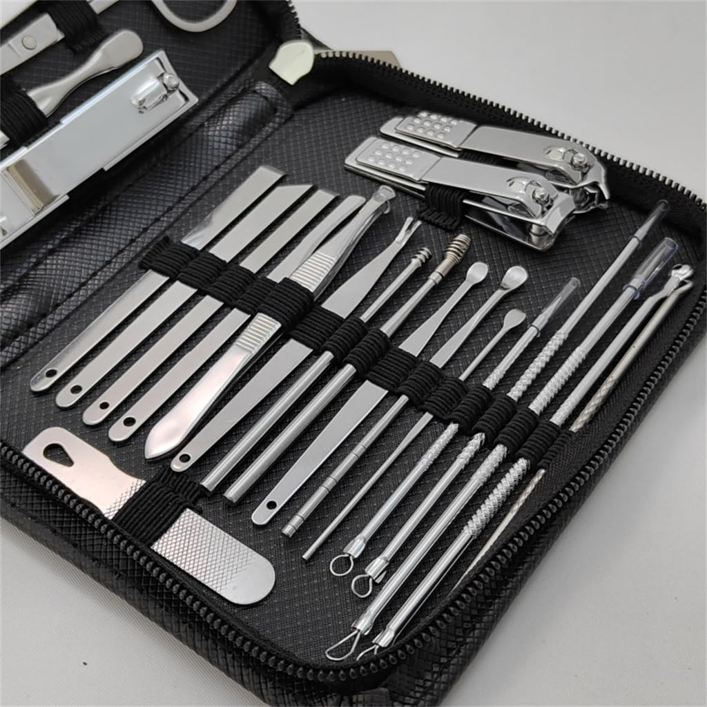 Zestaw Do Manicure Ze Stali Nierdzewnej Obcinacz Do Paznokci Narzędzie Do Manicure I Pedicure Klips Do Brwi Igła Do Trądziku Narzędzie